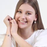 Ohrringe, 925 Silber, mit Anhänger Herz/Love