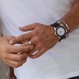 Gerecycled stainless steel armband schakel zwarte afwerking
