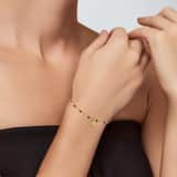 Stainless steel goldplated kralenarmband met zwart emaille voor dames