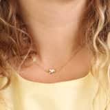 Zilveren goldplated ketting met hanger tulp voor dames