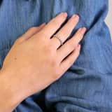 Zilveren ring met witte en blauwe zirkonia