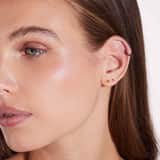 Stainless steel goldplated helixpiercing met zirkonia voor dames
