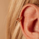 Helix-Piercing, Edelstahl, vergoldet, 2-reihig, Kugel/glatt
