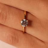 Zilveren goldplated ring met zirkonia voor dames