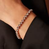 Zilveren armband rose met kristal wit