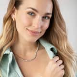 Zilveren goldplated tennisketting met kristal voor dames