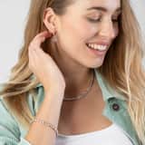 Zilveren roséplated tennisketting met kristal voor dames