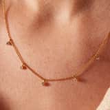 Stainless steel goldplated ketting met hanger met zirkonia voor dames