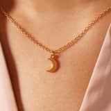 Stainless steel goldplated ketting met hanger voor dames