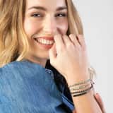 Gerecycled stainless steel armband met donkerblauwe kralen