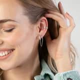 Zilveren earcuff gourmetschakel