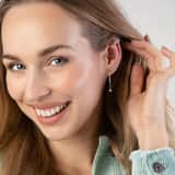 Zilveren earcuff driedubbel met zirkonia voor dames