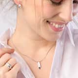 Zilveren ketting met hanger mat/glans met zirkonia