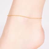 Gerecycleerd stainless steel goldplated enkelband fantasieschakel