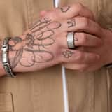 Herrenring, Edelstahl, matt, mit Inschrift
