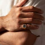 Stainless steel goldplated herenzegelring