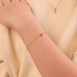 Kinderarmband, 925 Silber, vergoldet, offenes Herz mit Zirkonia