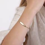 Kinderarmband, 925 Silber, vergoldet, Plättchen mit Herz