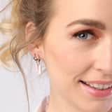 Stainless steel oorbellen met Pink Opal
