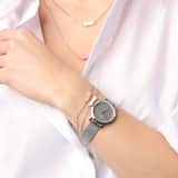 Pink Opal stainless steel armband