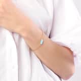 Armband, Edelstahl, vergoldet (585 Gold), Aquamarin
