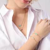Armband, Edelstahl, vergoldet (585 Gold), Türkis