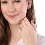 Ohrringe, 925 Silber, Love-Month-Stone, Herz