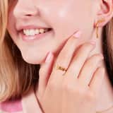 Ring, 925 Silber, vergoldet, Heart-Love