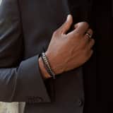 Plattenarmband für Herren, Edelstahl matt, schwarz