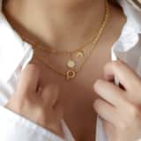 Zilveren goldplated bedel letter Mix&Match