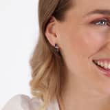 Stainless steel goldplated oorringen met donkerblauwe emaille voor dames