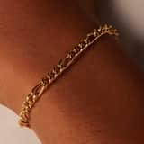 Stainless steel goldplated herenschakelarmband