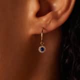 14K geelgouden oorbellen blauw/wit zirkonia
