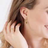 Zilveren goldplated zegelring met zirkonia voor dames