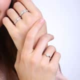 Ring, 750 Weißgold, mit Diamant 0,08 ct