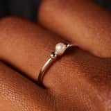 Zilveren ring zoetwaterparel