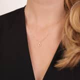 14 Karaat gouden ketting met hanger rond zirkonia