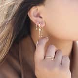 Zilveren goldplated ring met ster zirkonia voor dames
