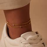 Stainless steel goldplated enkelbandje ster met kristal voor dames