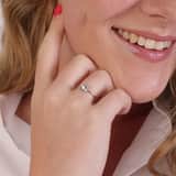 Ring, 925 Silber, Blume, Zirkonia