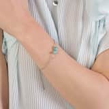 Armband, Edelstahl, mit Türkis