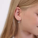 Zilveren kinderoorringen met hanger paard