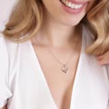 Zilveren ketting hart moeder en kind zirkonia voor dames