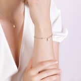 Zilveren goldplated parelarmband met hanger voor dames