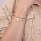 Armband, Edelstahl, vergoldet (585 Gold), Amulett