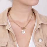 Stainless steel goldplated ketting met hanger voor dames