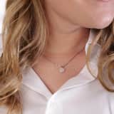 Stainless steel ketting met hartje rozenkwarts