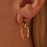 Stainless steel goldplated oorhangers voor dames