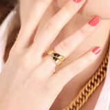 Ring, Edelstahl, vergoldet (750 Gold), Trinette