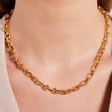 Halskette, Edelstahl, vergoldet (750 Gold), Ines